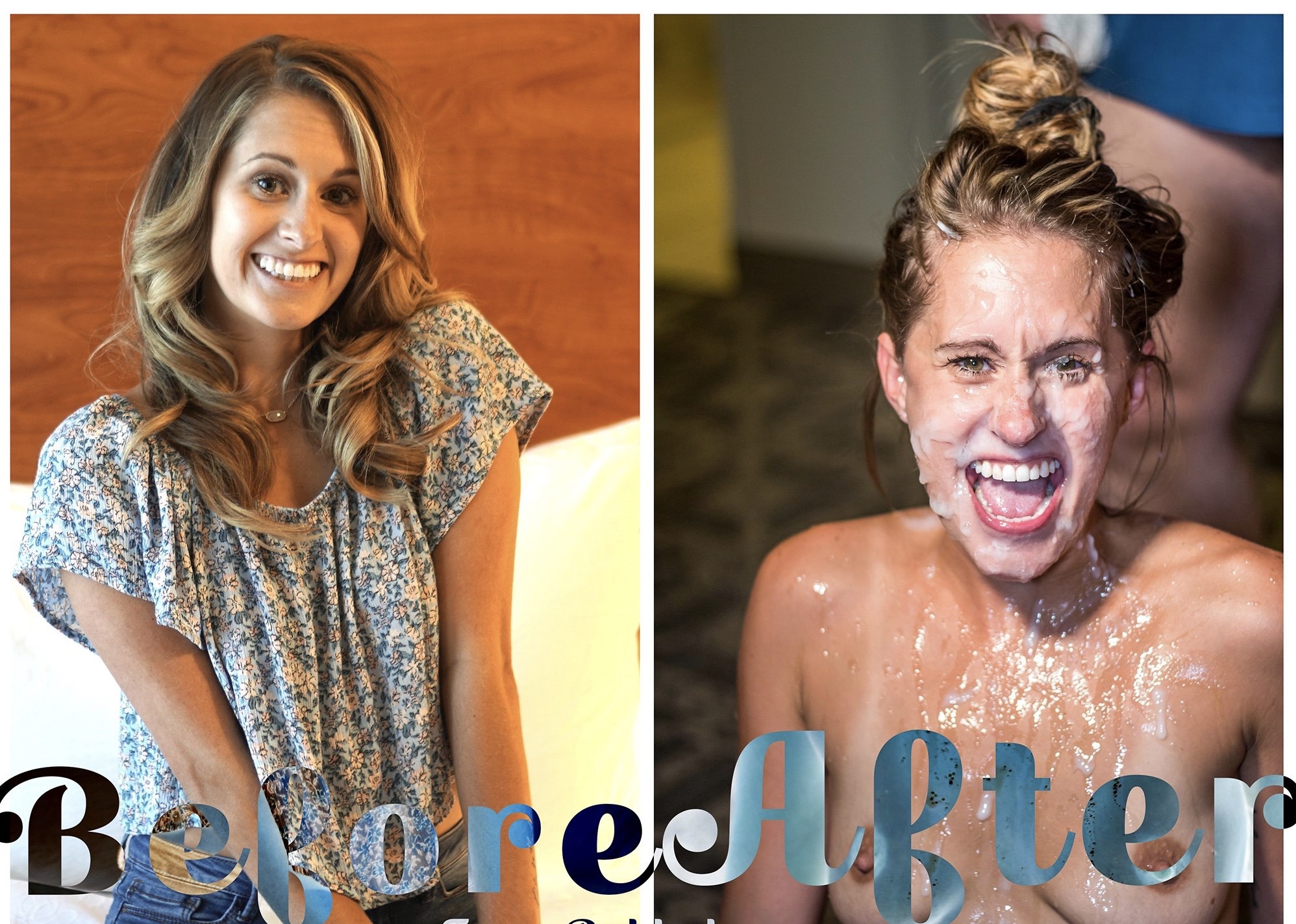 Before and after bukkake — 16